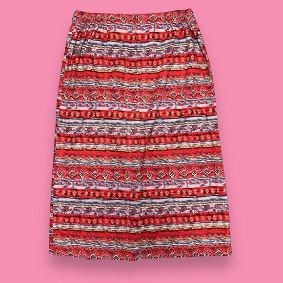 Original TY Wear Vintage Western Boho Wrap Aztec Geometric Midi Skirt Size 16W - Picture 4 of 7